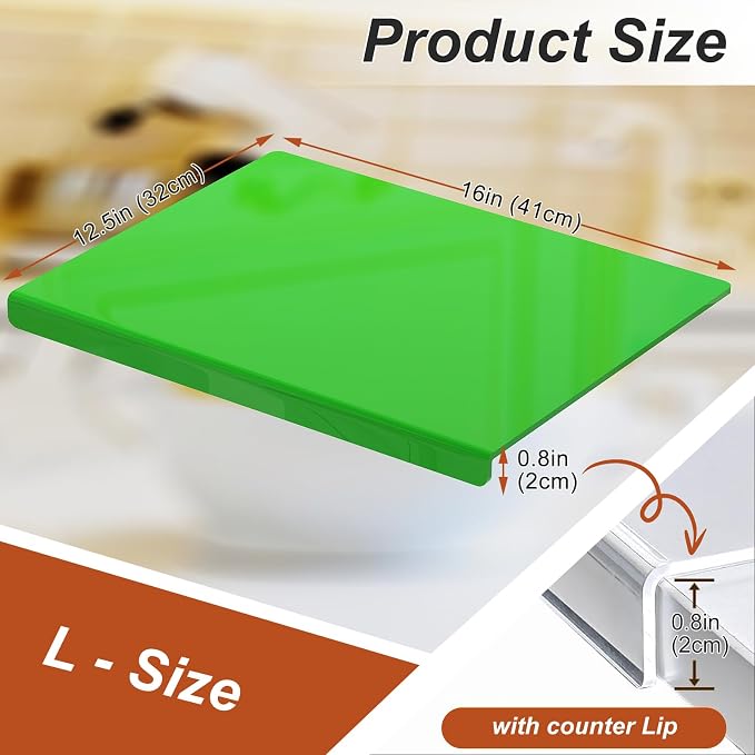 JJL Acrylic Cutting Board with Counter Lip, 16 x 12.5 Inches, and Vegetables - Image 5