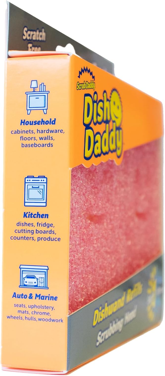 Scrub Daddy Dish Wand Scrubbing Brush Replacement Heads, Soap Dispensing Brushes - Image 4
