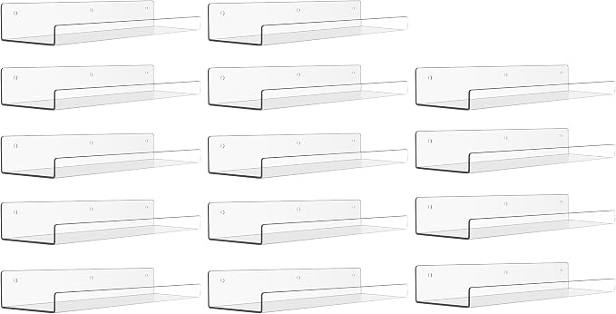 upsimples 14 Pack Acrylic Shelves Wall Organizer and Storage, Toy Cars by upsimples