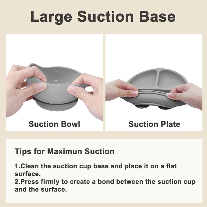 Silicone Baby Feeding Set | Baby Led Weaning Supplies Includes Suction Bowls - Image 5
