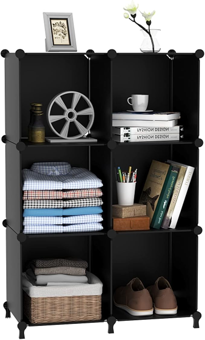 AWTATOS Cube Storage Organizer, Storage Cubes Shelves Bookshelf, 6 Cube Closet - Image 8