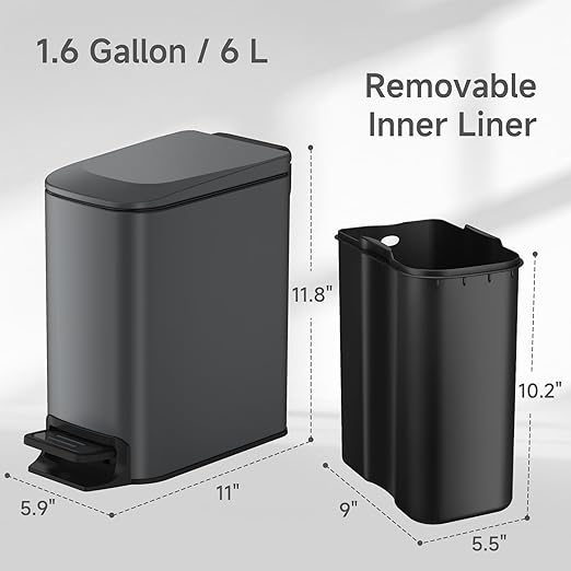 TIPGO Slim Bathroom Trash Can - Image 6