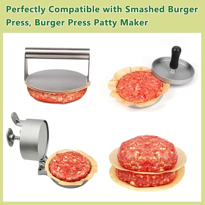 BOYAN 6 Inch Parchment Paper Rounds, Hamburger Patty Paper/Burger Press Paper - Image 4