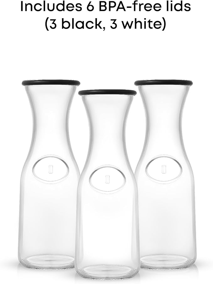 JoyJolt Glass Carafe with Lid, Iced Tea, Milk – Dishwasher Safe Beverage Drink - Image 3