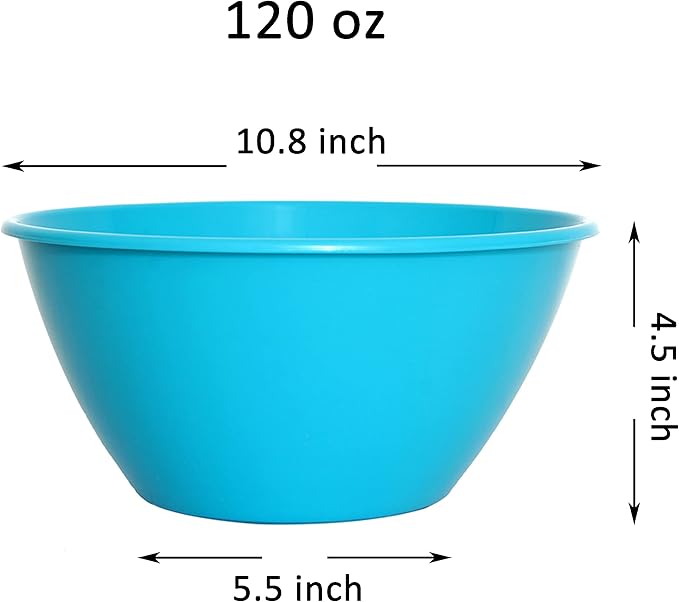 Youngever 11 inch 120 Ounce Plastic Mixing and Serving Bowls, Large Popcorn - Image 2