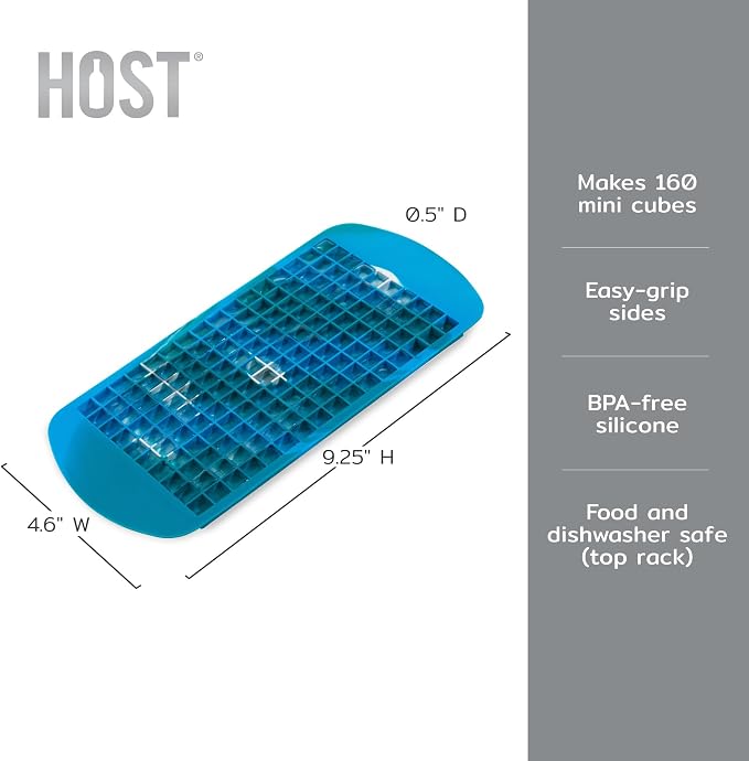 Host Mini Ice Cube Tray, Makes 160 Cubes, Durable Silicone Trays, Iced Coffee - Image 3