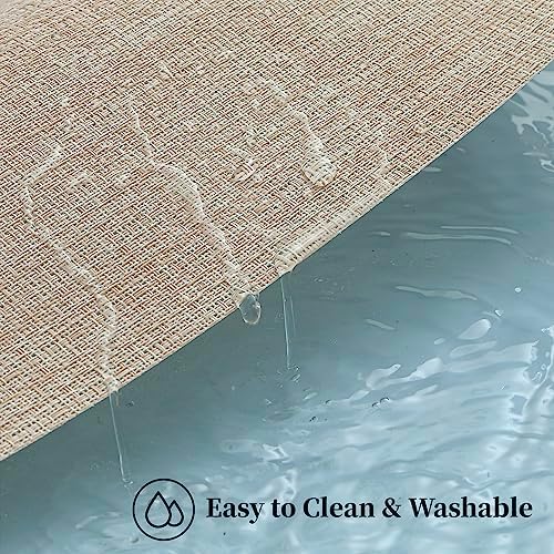 Beige Placemats Set of 4 - Heat-Resistant, Non-Slip Table Mats