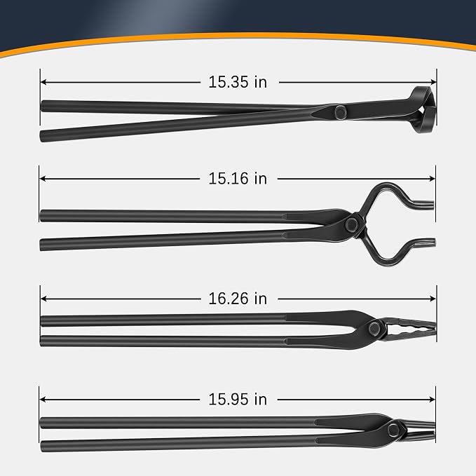 Blacksmith Tongs Knife Making Tongs Set V-Bit Blade Tongs, Flat Tongs, Blade - Image 8