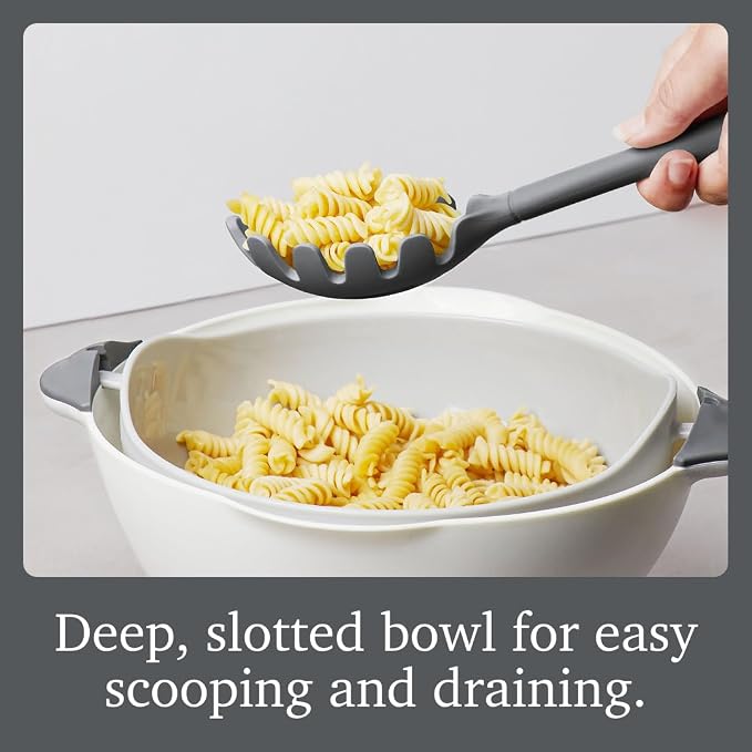 Tovolo Pasta Claw Spaghetti Spoon Scoop Charcoal Gray Silicone Pasta Spoon - Image 2