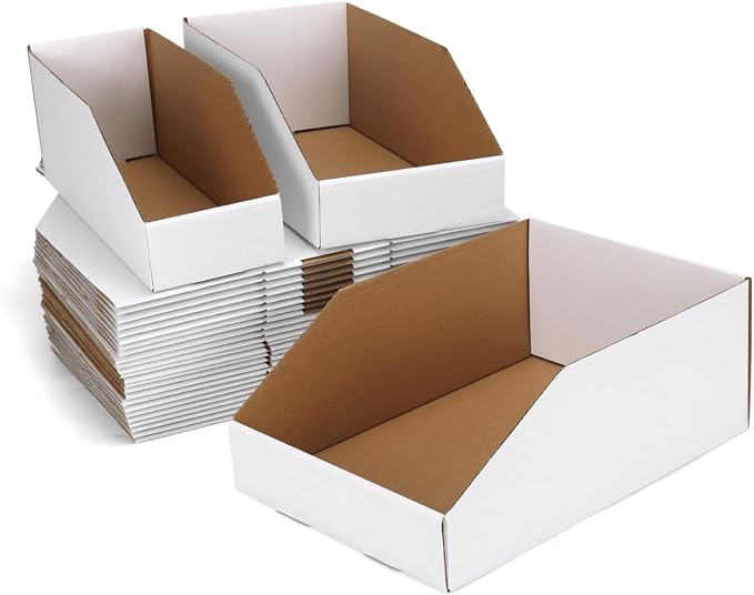ZBEIVAN Cardboard Storage Bins Boxes 30 Packs, Easy Assembly Pantry Organizer by ZBEIVAN