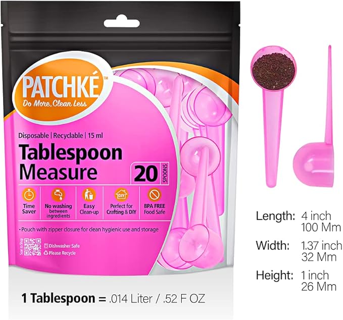 40-Pack Plastic Measuring Spoons Set – 20 × Teaspoons + 20 × Tablespoons - Image 3