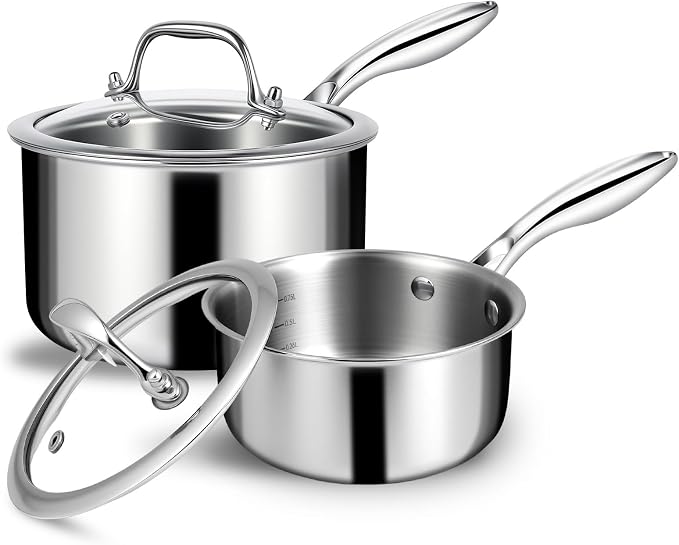 EWFEN 3 Ply Stainless Steel Sauce Pan Set by EWFEN