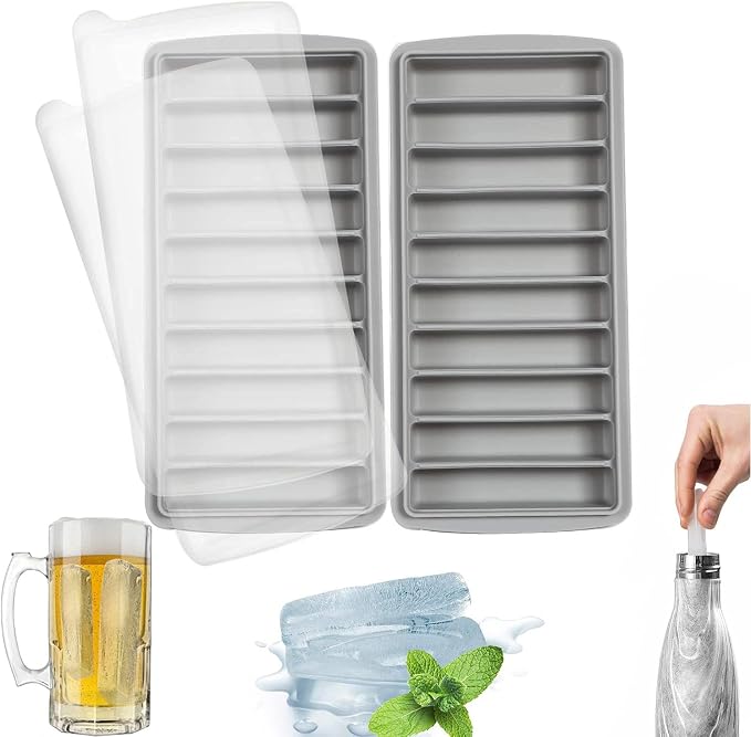 LessMo 2 PCS Ice Cube Tray, Long Ice Stick Tray Silicone by LessMo