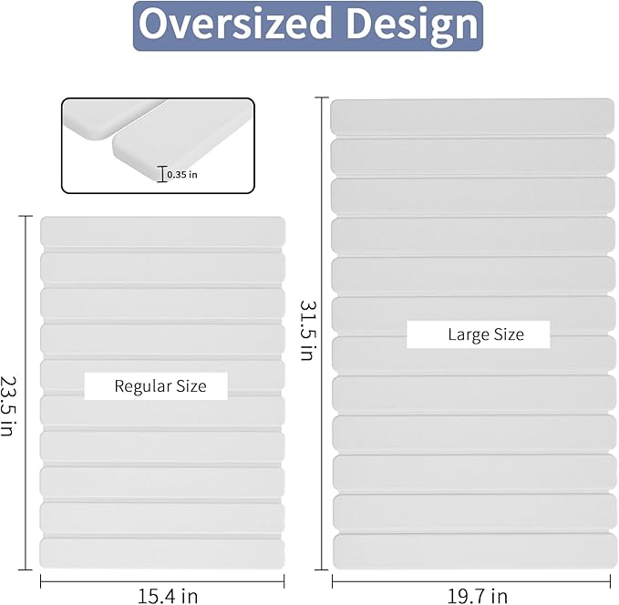Large Stone Bath Mat 31.5 x 19.7in, Quick Dry Diatomaceous Earth Mats - Image 2