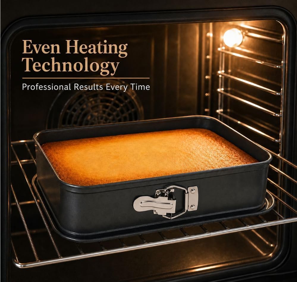 Rectangular Springform Cake Pan 11.02"x7.09"x2.55" - Leakproof