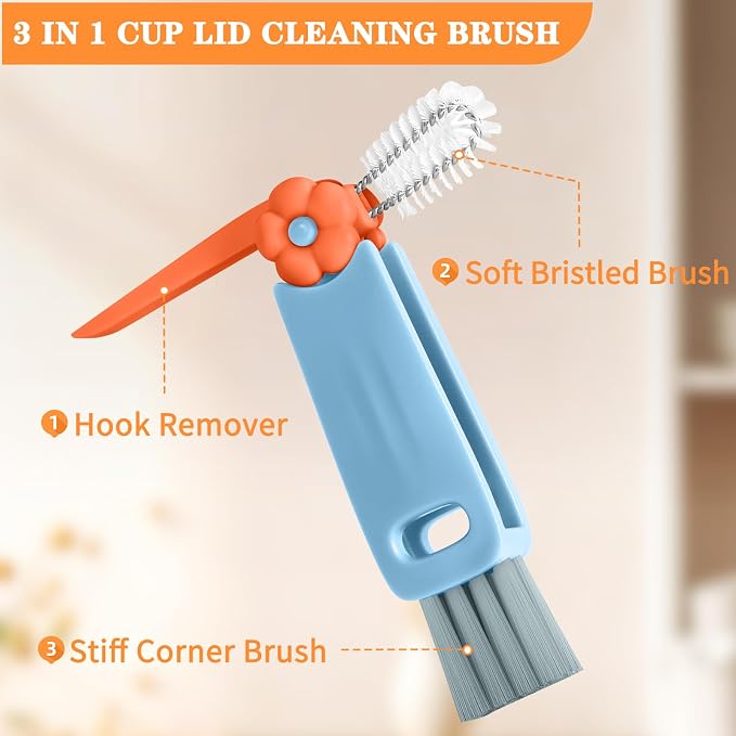 Vanjua 3 in 1 Cup Lid Gap Cleaning Brush Set, Cup Lid Gap Cleaner, Home Kitchen - Image 3