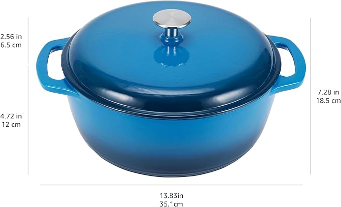 Amazon Basics Enameled Cast Iron Dutch Oven Pot - Image 5