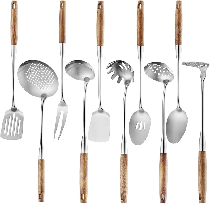 10 Pcs Cooking Utensils Set 304 Stainlss Steel Kitchen Utensils Set Heat by Lazycorner