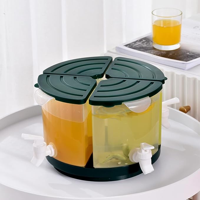 Beverage Dispenser for Fridge, 5.5 L/1.5 Gallon Rotating Plastic Drink Dispenser by PRTECY