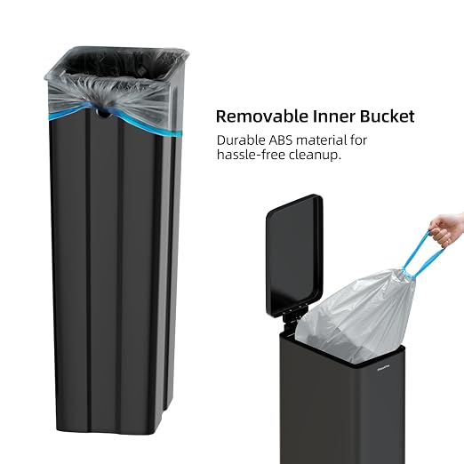 Soft-Close Trash Can with lid，8 Gallon/30L Anti-Fingerprint Stainless Steel - Image 6