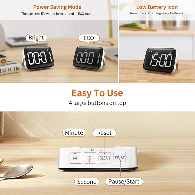 VOCOO Magnetic Kitchen Timer for Cooking - Image 5
