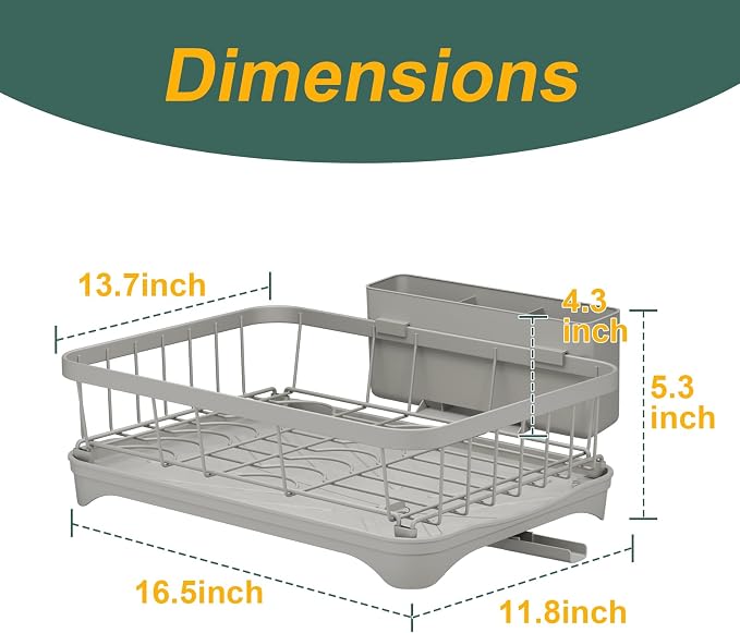 LIYI Dish Drying Rack, Adjustable Spout Design, Kitchen Dish Racks, Made of - Image 7