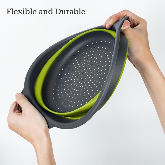 Collapsible Colander 3-Pack Set Space-Saving Foldable Kitchen Strainer - Image 5