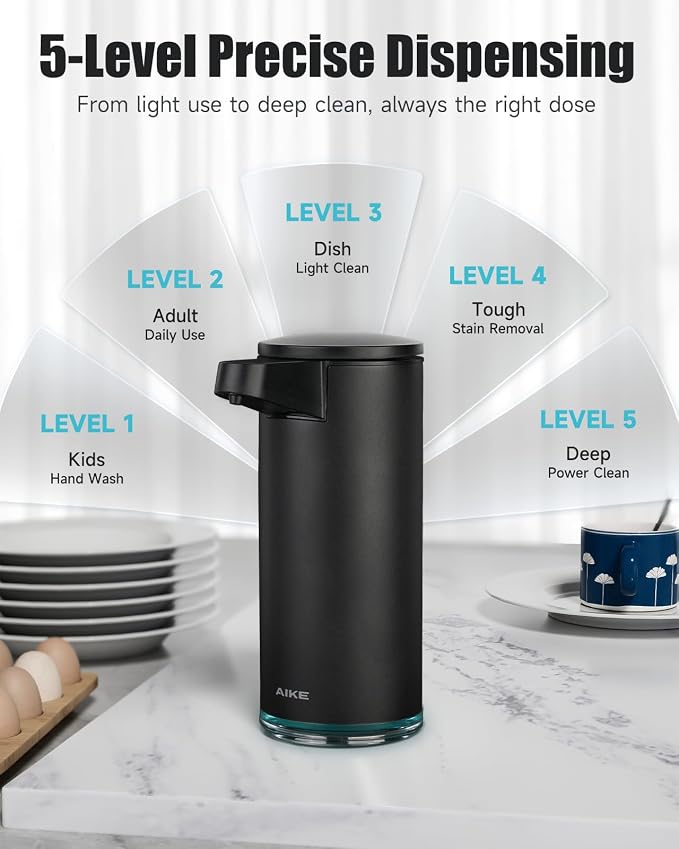 AIKE SensePro Automatic Soap Dispenser Type-C Rechargable, Stainless Matte - Image 4