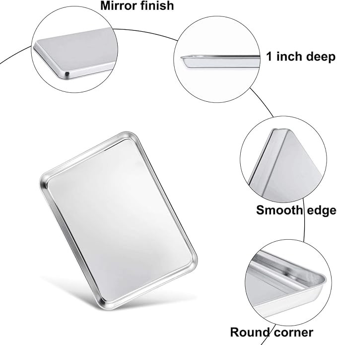TeamFar 10.5’’ x 8’’ x 1’’ Toaster Oven Pan - Image 5