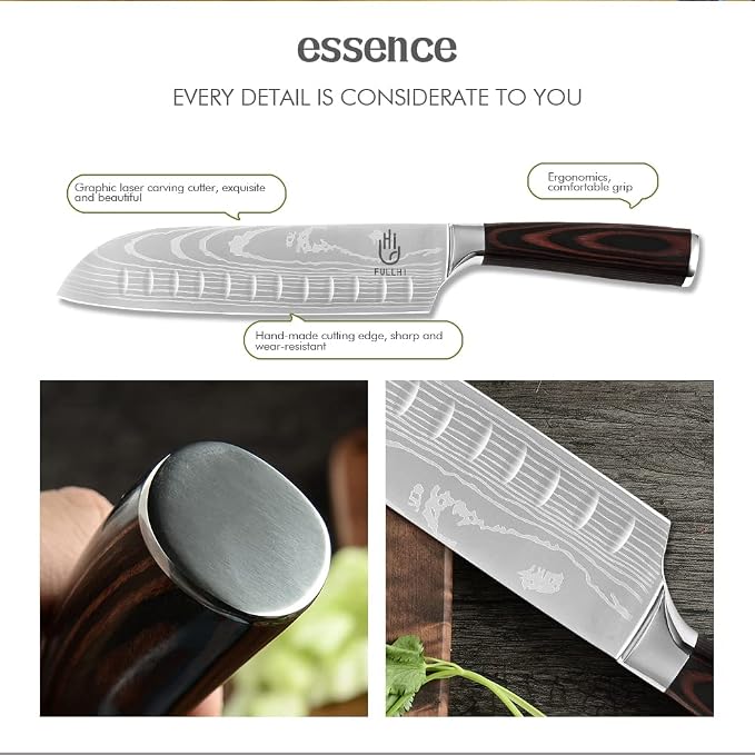 FULLHI Knife Set, Premium German Stainless Steel chef Knife Set - Image 5