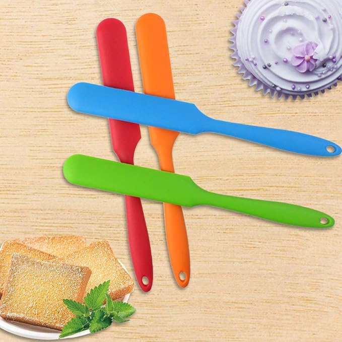 4pcs Silicone Spatula Set Heat Resistant Cake Cream Butter Spatulas Mixing - Image 5