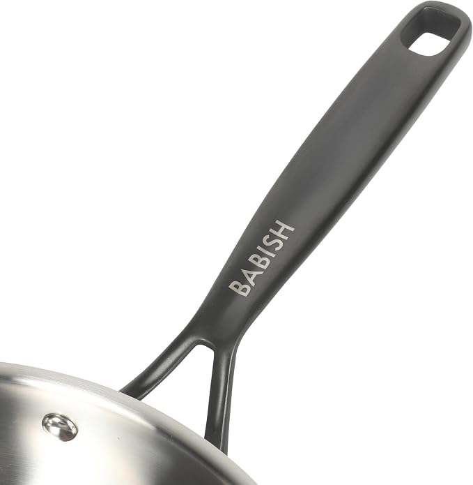 Babish 10-Inch Tri-Ply Stainless Steel Frying Pan - Image 4