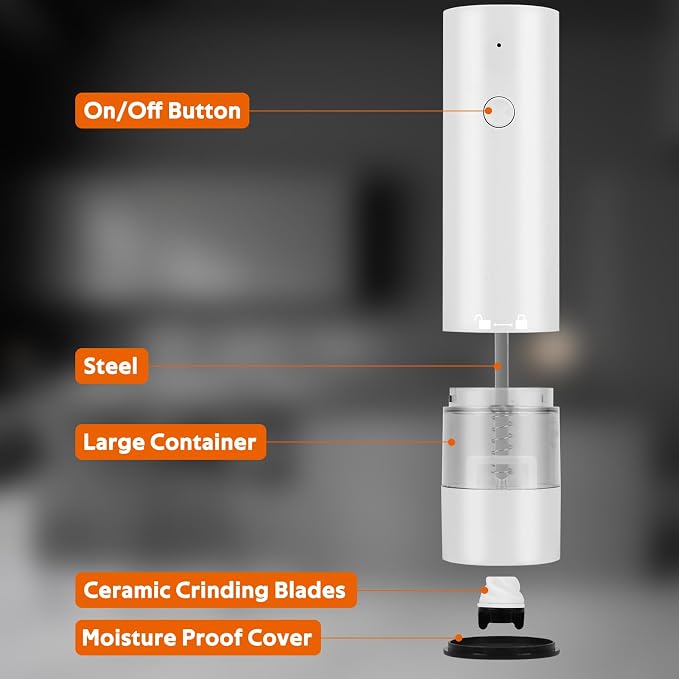 Rechargeable Electric Salt and Pepper Grinder Set, Automatic Pepper Mill - Image 6