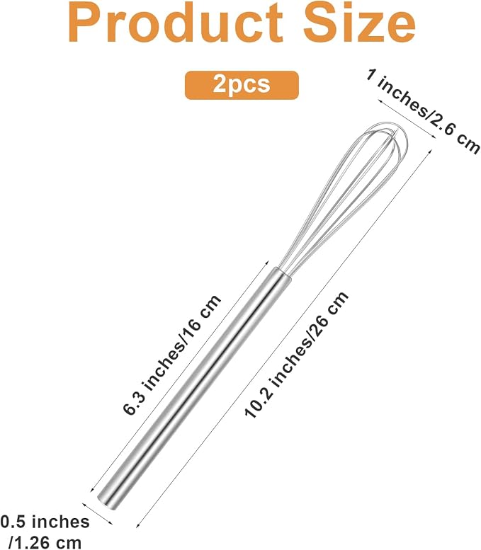 Ptwola 2 Pack Mini Whisk Small Whisks - Image 2