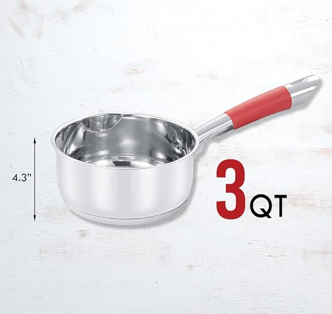 Concord 3 Quart Stainless Steel Saucepan - Image 2