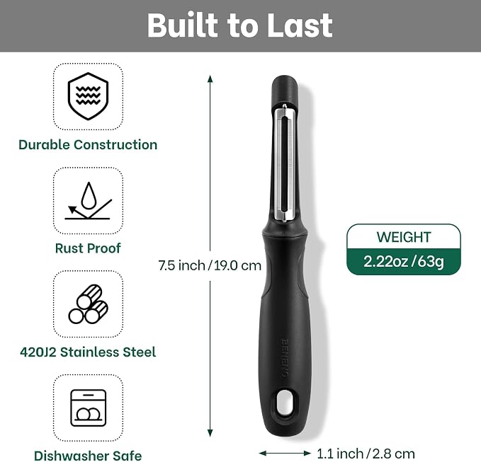 Beneno Swivel Vegetable Peeler, Razor-Sharp Smooth Peeling Potato Peelers - Image 2