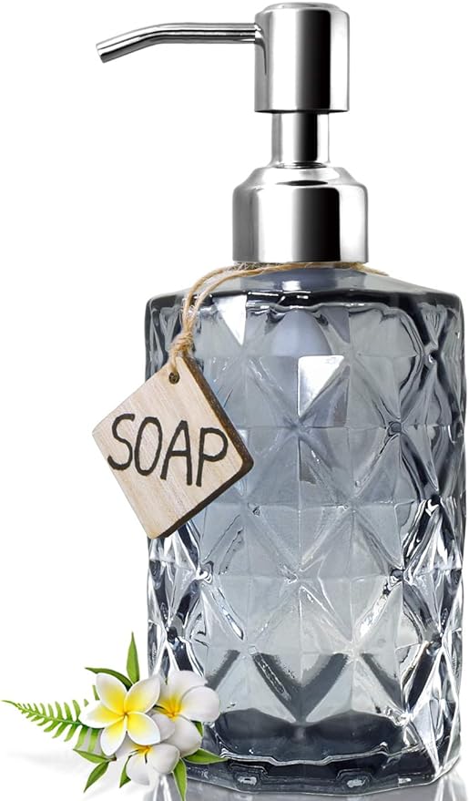 JASAI Diamond Design Glass Soap Dispenser by JASAIHOME