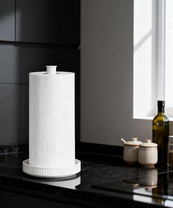 VROOMIUM Paper Towel Holder, Ceramic Base Water & Oil Resistant, Fits Double - Image 6