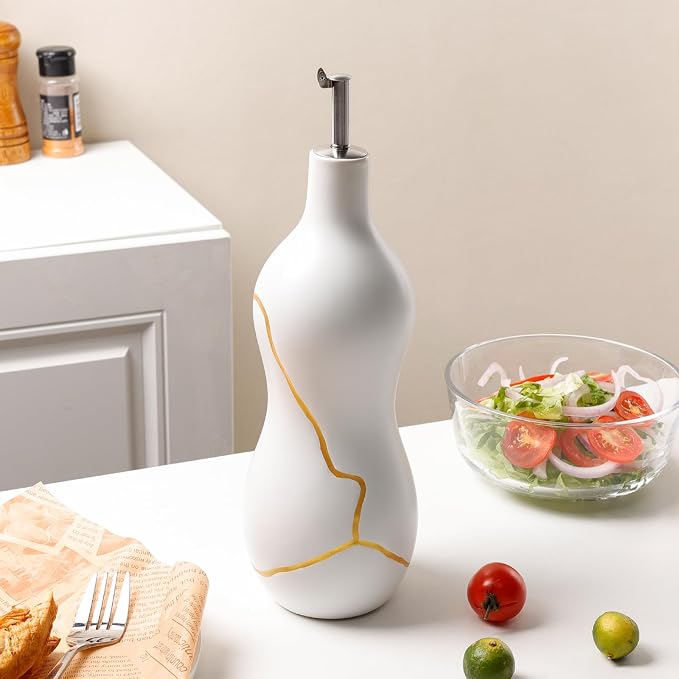 BosilunLife Ceramic Olive Oil Dispenser Bottle, 22 Oz Oil Cruet - Image 7