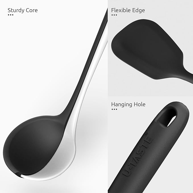 Silicone Kitchen Cooking Utensil Set: U-Taste High Heat Resistant 13.6in Long - Image 6