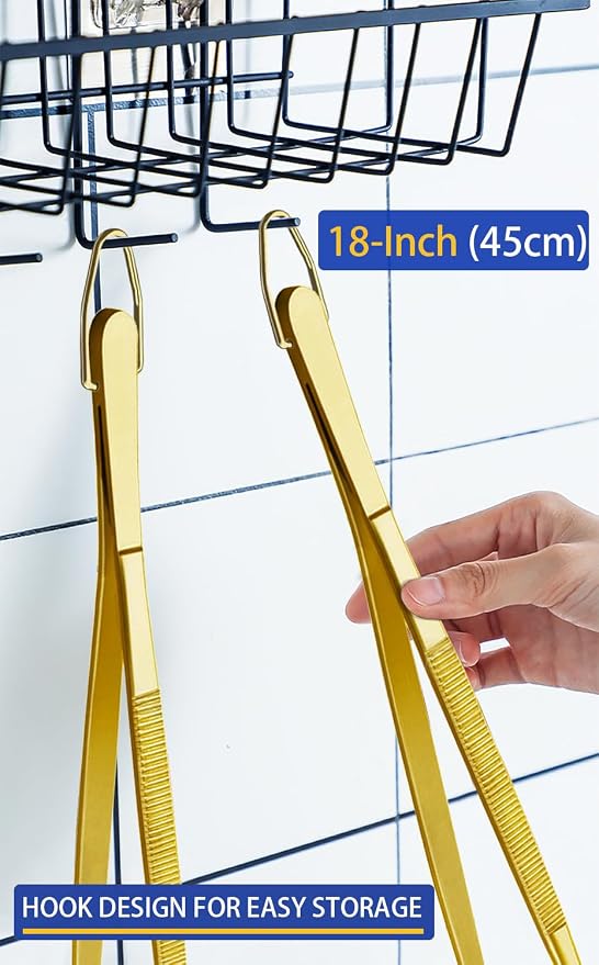 JETKONG 2 Pcs 18 Inch Stainless Steel Grill Tongs Heavy Duty Giant Tweezer Tongs - Image 7