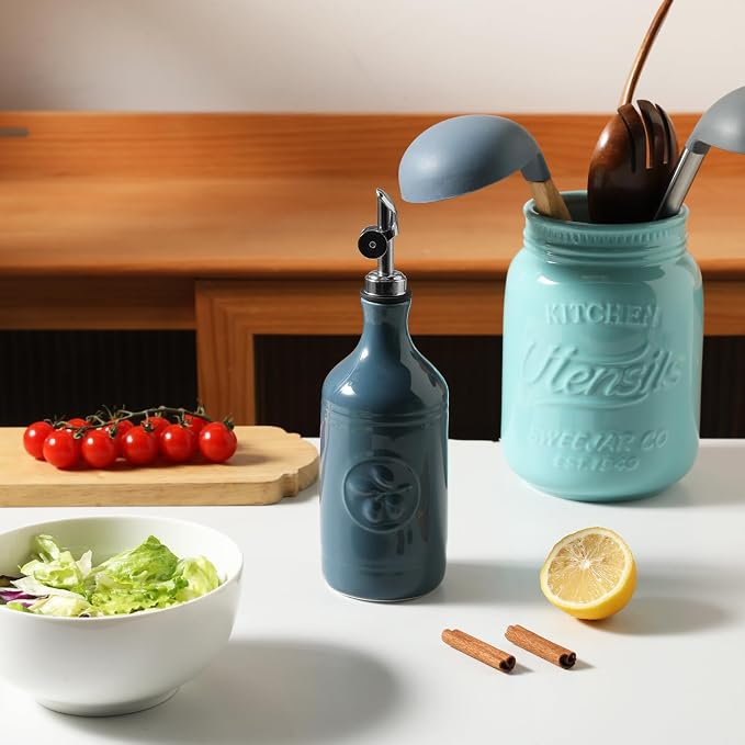 Sweejar 16 Oz Ceramic Olive Oil Dispenser Bottle, Oil Dispenser - Image 2