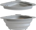 Collapsible Corner Colander – Space-Saving Over Sink Strainer, 3.5 Qt by Food+Flex