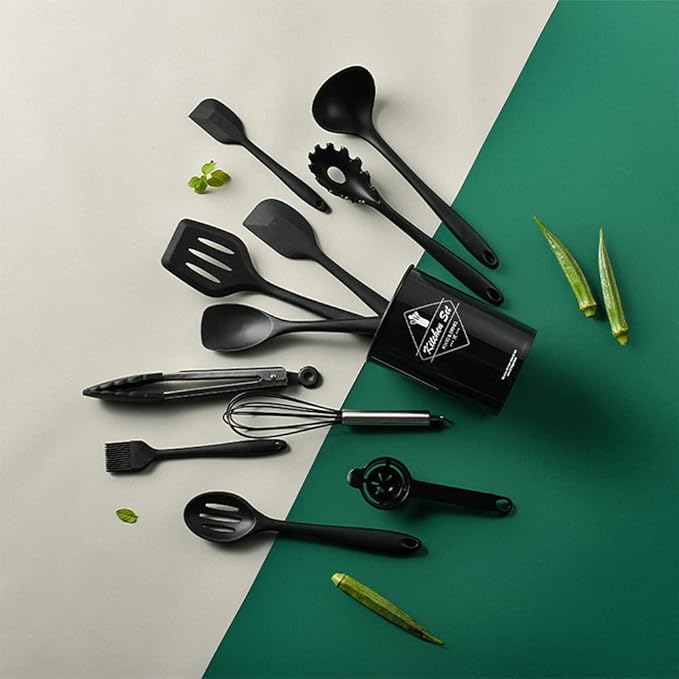 Pranski Kitchen Utensils Set-12 Pieces Silicone Cooking Utensils Set Dishwasher - Image 8
