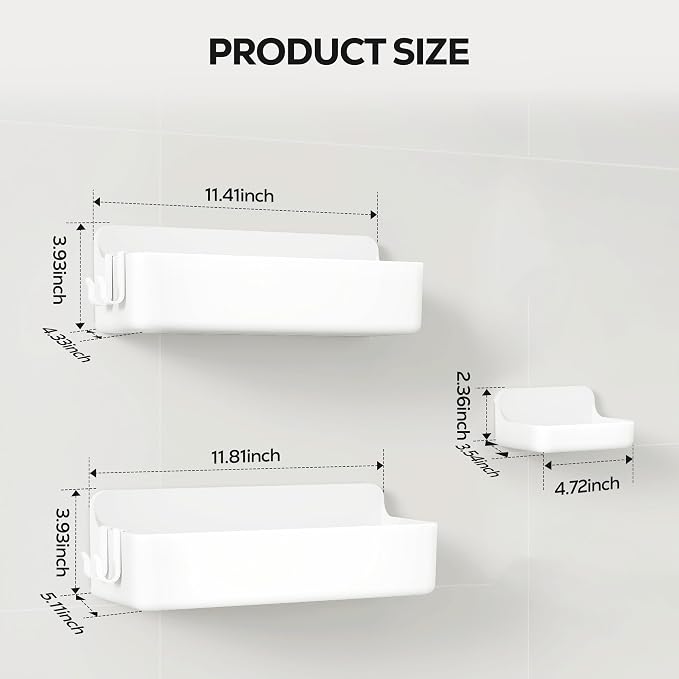 Nieifi Adhesive Wall Shelf, Shower Shelves, Shower Organizer - Image 2