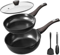 Nonstick Cookware Set, Titanium Coating Pan Set, Induction Cookware Oven Safe by OzawaBear