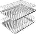 Baking Sheet with Cooling Wire Rack Set, Stainless Steel 2 Pans + 2