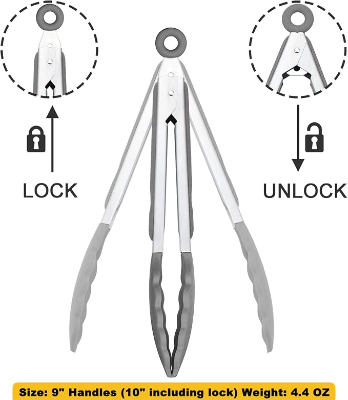 HINMAY Locking Kitchen Tongs - Image 3