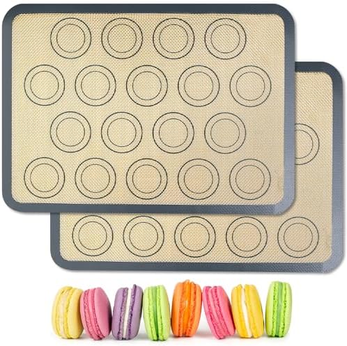HOOMIL Macaron Silicone Baking Mats, 13 x 9 Inch, 2-Pack