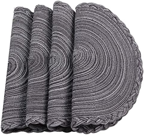 Placemats, Round Braided Placemats for Dining Table Diameter 15 inch